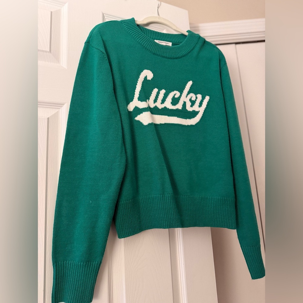 "Lucky" Green Sweater for Women